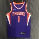 NBA Men 75 Anniversary Phoenix Suns Purple #1 BOOKER Jersey High Quality Name and Number Print