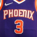 NBA Men 75 Anniversary Phoenix Suns Purple #3 PAUL Jersey High Quality Name and Number Print