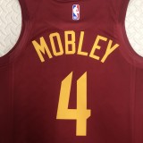 NBA Season 2023 Men Cleveland Cavaliers Red #4 MOBLEY Jersey High Quality Name and Number Print
