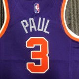 NBA Men 75 Anniversary Phoenix Suns Purple #3 PAUL Jersey High Quality Name and Number Print