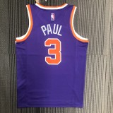 NBA Men 75 Anniversary Phoenix Suns Purple #3 PAUL Jersey High Quality Name and Number Print