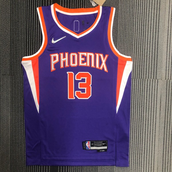 NBA Men 75 Anniversary Phoenix Suns Purple #13 NASH Jersey High Quality Name and Number Print