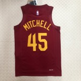NBA Season 2023 Men Cleveland Cavaliers Red #45 MITCHELL Jersey High Quality Name and Number Print