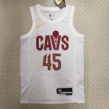 NBA Season 2023 Men Cleveland Cavaliers White #45 MITCHELL Jersey High Quality Name and Number Print