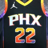NBA Men Season 2023 Phoenix Suns Black with Jordan Logo #22 AYTON Jersey High Quality Name and Number Print