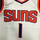 NBA Men 75 Anniversary Phoenix Suns White #1 BOOKER Jersey High Quality Name and Number Print