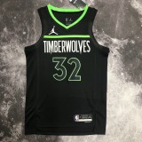NBA Men Season 2023 Minnesota Timberwolves Black with Jordan Logo #32 TOWNS Jersey High Quality Name and Number Print