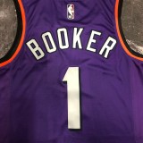 NBA Men Season 2023 Phoenix Suns Purple Retro #1 BOOKER Jersey High Quality Name and Number Print
