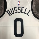 NBA Men Season 2023 Minnesota Timberwolves White #0 RUSSELL Jersey High Quality Name and Number Print