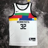 NBA Men Season 2023 Minnesota Timberwolves White #32 TOWNS Jersey High Quality Name and Number Print