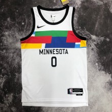 NBA Men Season 2023 Minnesota Timberwolves White #0 RUSSELL Jersey High Quality Name and Number Print