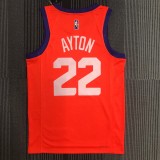 NBA Men Phoenix Suns Orange with Jordan Logo #22 AYTON Jersey High Quality Name and Number Print