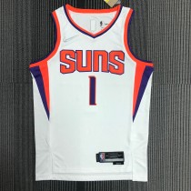NBA Men 75 Anniversary Phoenix Suns White #1 BOOKER Jersey High Quality Name and Number Print
