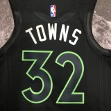 NBA Men Season 2023 Minnesota Timberwolves Black with Jordan Logo #32 TOWNS Jersey High Quality Name and Number Print