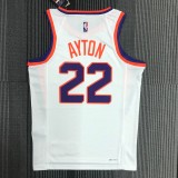 NBA Men 75 Anniversary Phoenix Suns White #22 AYTON Jersey High Quality Name and Number Print