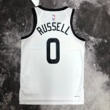 NBA Men Season 2023 Minnesota Timberwolves White #0 RUSSELL Jersey High Quality Name and Number Print