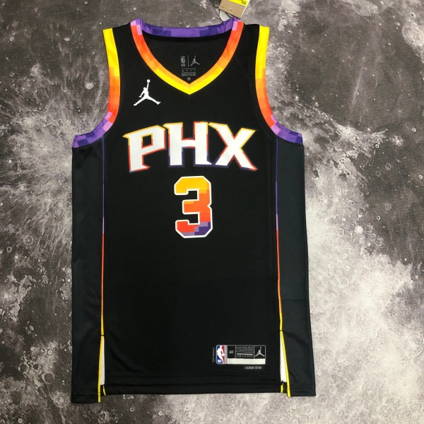 NBA Men Season 2023 Phoenix Suns Black with Jordan Logo #3 PAUL Jersey High Quality Name and Number Print