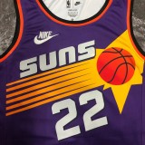 NBA Men Season 2023 Phoenix Suns Purple Retro #22 AYTON Jersey High Quality Name and Number Print