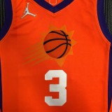 NBA Men Phoenix Suns Orange with Jordan Logo #3 PAUL Jersey High Quality Name and Number Print