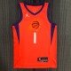NBA Men Phoenix Suns Orange with Jordan Logo #1 BOOKER Jersey High Quality Name and Number Print