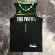 NBA Men Season 2023 Minnesota Timberwolves Black with Jordan Logo #1 EDWARDS Jersey High Quality Name and Number Print