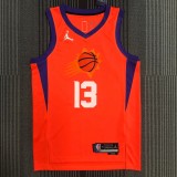 NBA Men Phoenix Suns Orange with Jordan Logo #13 NASH Jersey High Quality Name and Number Print