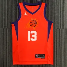 NBA Men Phoenix Suns Orange with Jordan Logo #13 NASH Jersey High Quality Name and Number Print