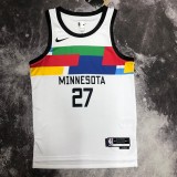 NBA Men Season 2023 Minnesota Timberwolves White #27 GOBERT Jersey High Quality Name and Number Print