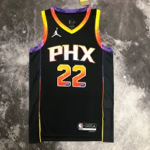 NBA Men Season 2023 Phoenix Suns Black with Jordan Logo #22 AYTON Jersey High Quality Name and Number Print
