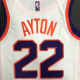 NBA Men 75 Anniversary Phoenix Suns White #22 AYTON Jersey High Quality Name and Number Print
