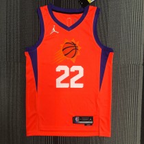 NBA Men Phoenix Suns Orange with Jordan Logo #22 AYTON Jersey High Quality Name and Number Print