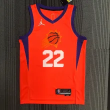 NBA Men Phoenix Suns Orange with Jordan Logo #22 AYTON Jersey High Quality Name and Number Print