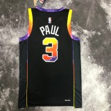 NBA Men Season 2023 Phoenix Suns Black with Jordan Logo #3 PAUL Jersey High Quality Name and Number Print