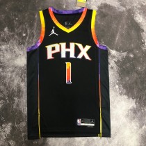 NBA Men Season 2023 Phoenix Suns Black with Jordan Logo #1 BOOKER Jersey High Quality Name and Number Print
