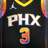 NBA Men Season 2023 Phoenix Suns Black with Jordan Logo #3 PAUL Jersey High Quality Name and Number Print