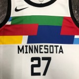 NBA Men Season 2023 Minnesota Timberwolves White #27 GOBERT Jersey High Quality Name and Number Print