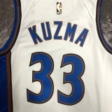 NBA Men Season 2023 Washington Wizards White Retro #33 KUZMA Jersey High Quality Name and Number Print