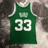 NBA Men Season 85-86 Boston Celtics Retro Green #33 BIRD Jersey High Quality Name and Number Print