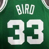 NBA Men Season 85-86 Boston Celtics Retro Green #33 BIRD Jersey High Quality Name and Number Print
