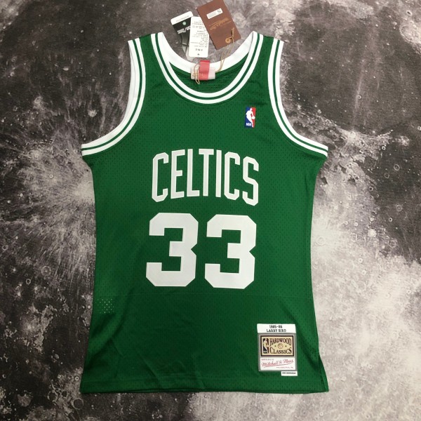 NBA Men Season 85-86 Boston Celtics Retro Green #33 BIRD Jersey High Quality Name and Number Print