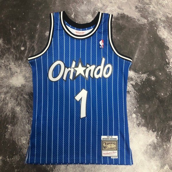 NBA Season Season 94-95 Orlando Magic Blue #1 HARDAWAY Jersey High Quality Name and Number Print