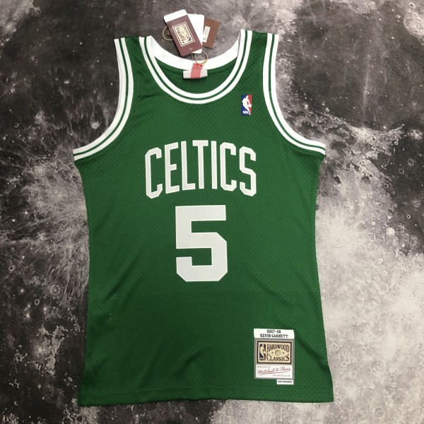 NBA Men Season 07-08 Boston Celtics Retro Green #5 GARNETT Jersey High Quality Name and Number Print