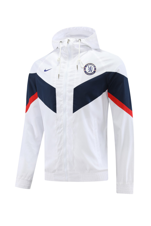 22/23 Chelsea White with Nike Logo Windbreaker Jacket Thai Quality