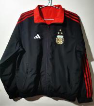 22/23 Argentina Windbreaker Jacket  3 Stars  Black and Red Thai Quality
