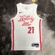 NBA Men Season 2023 Philadelphia 76ers White #21 EMBIID Jersey High Quality Name and Number Print