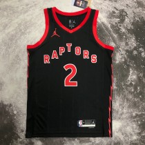 NBA Men Season 2023 Toronto Raptors Black #2 LEONARD Jersey High Quality Name and Number Print