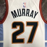 NBA Men Season 2023 Denver Nuggets White #27 MURRAY Jersey High Quality Name and Number Print