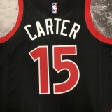 NBA Men Season 2023 Toronto Raptors Black #15 CARTER Jersey High Quality Name and Number Print
