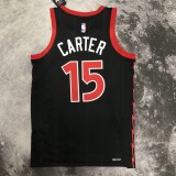 NBA Men Season 2023 Toronto Raptors Black #15 CARTER Jersey High Quality Name and Number Print
