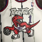 NBA Men Season 1998 Toronto Raptors Retro White #1 McGRADY Jersey High Quality Name and Number Print